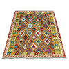 Handmade Afghan Vegetable Kilim 4' 10" x 6' 8" ft / 147 x 202 cm - No. G38897