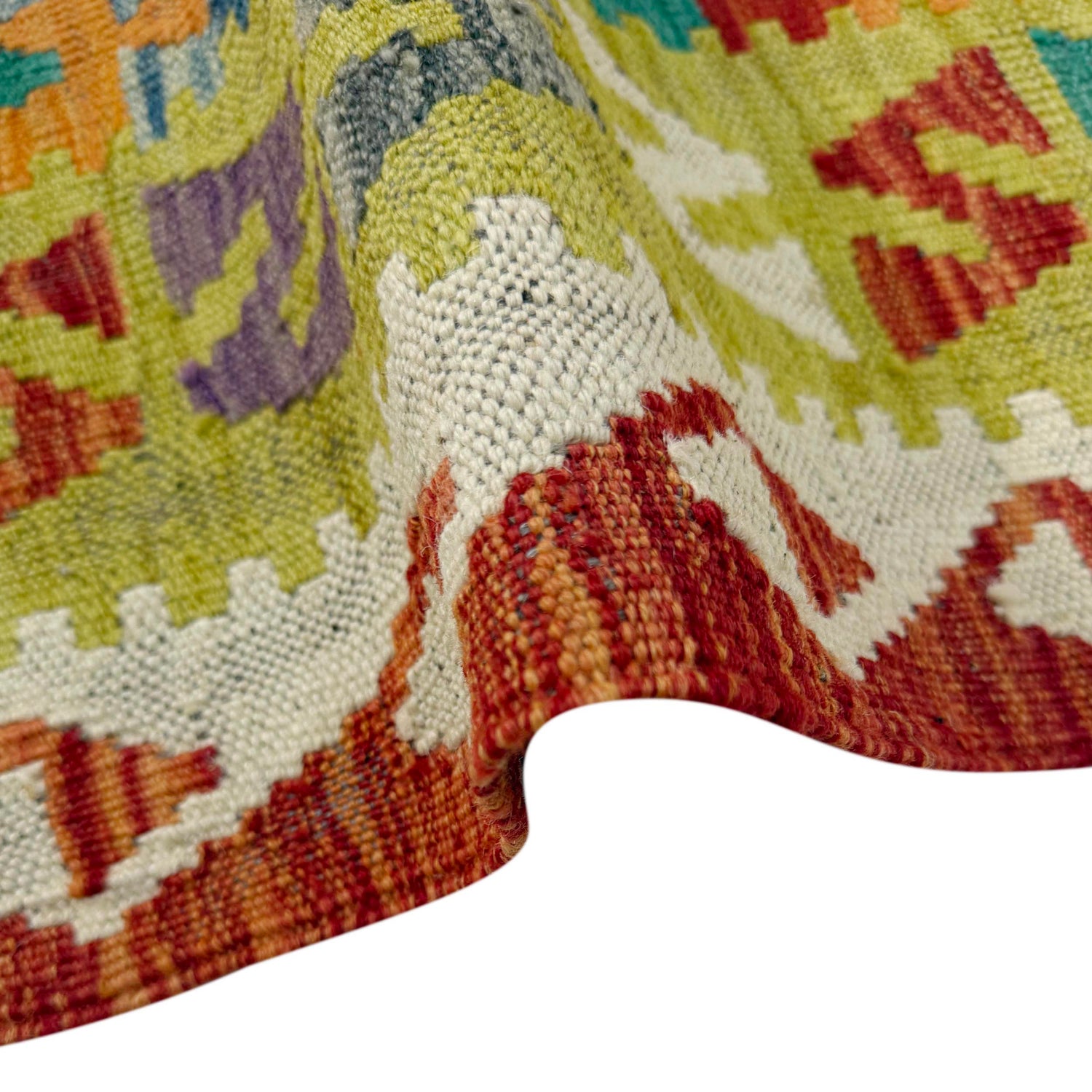 Handmade Afghan Vegetable Kilim 4' 10" x 6' 8" ft / 147 x 202 cm - No. G38897