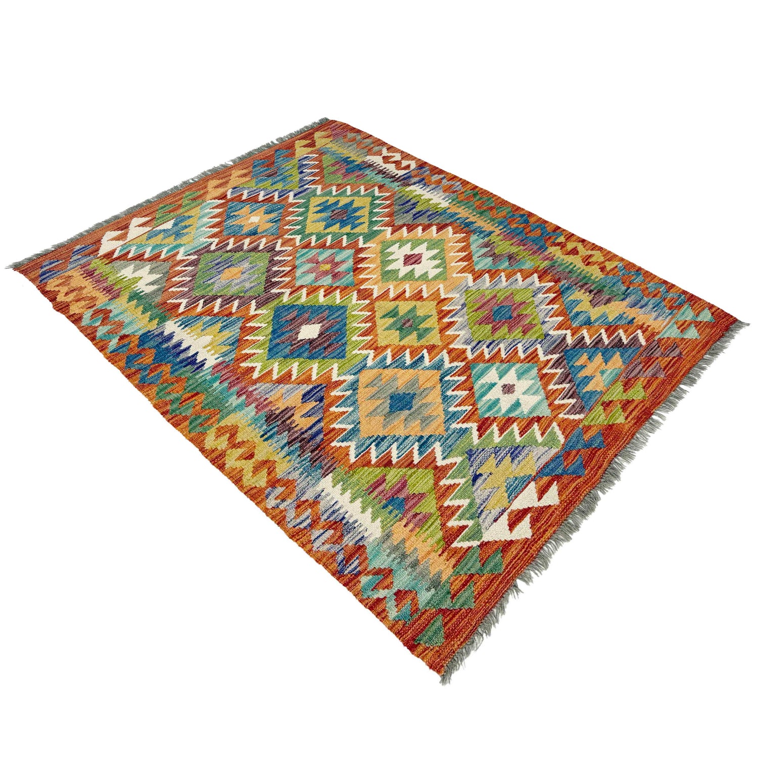 Handmade Vegetable Kilim 3' 7" x 4' 11" ft / 108 x 150 cm - No. G38899