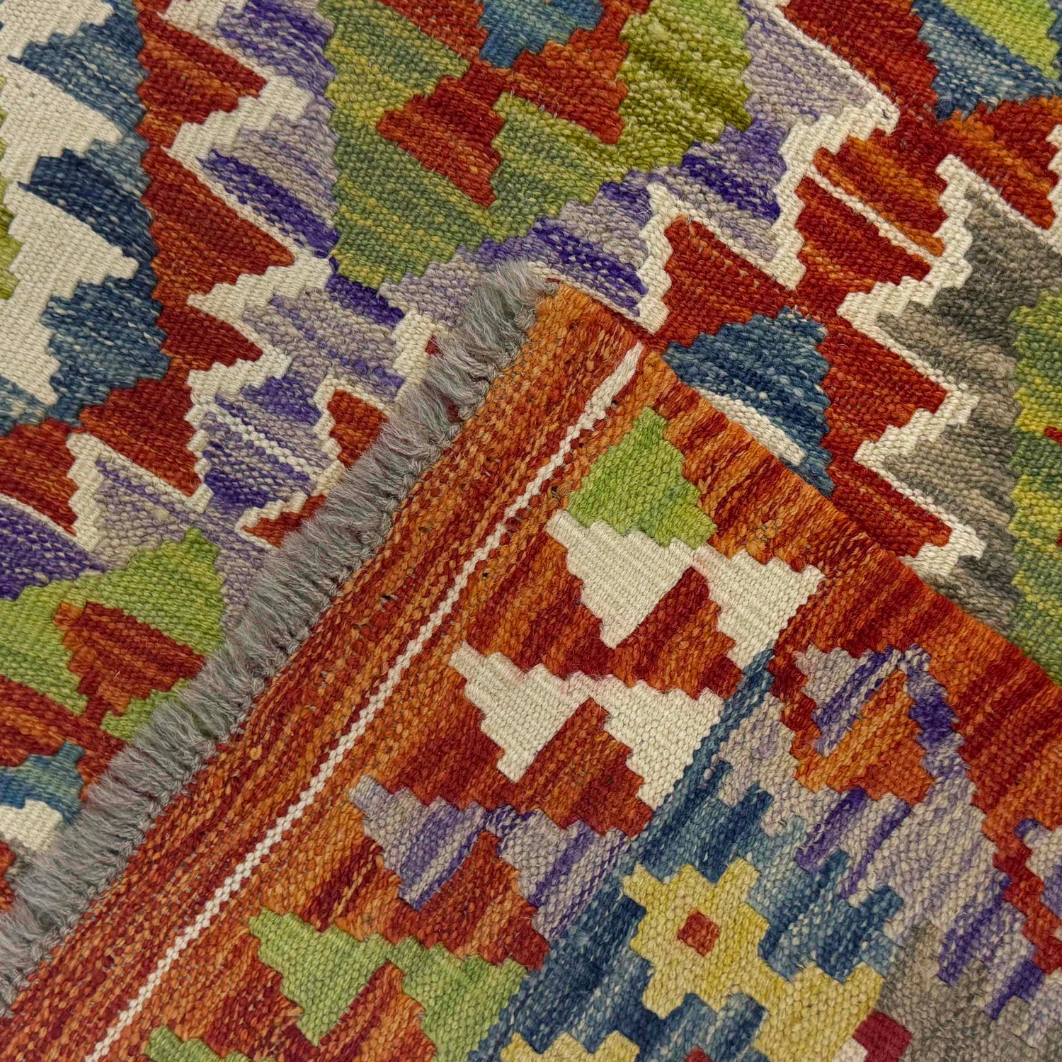 Hand Woven Wool Kelim 3' 5" x 4' 11" ft / 105 x 150 cm - No. G38900