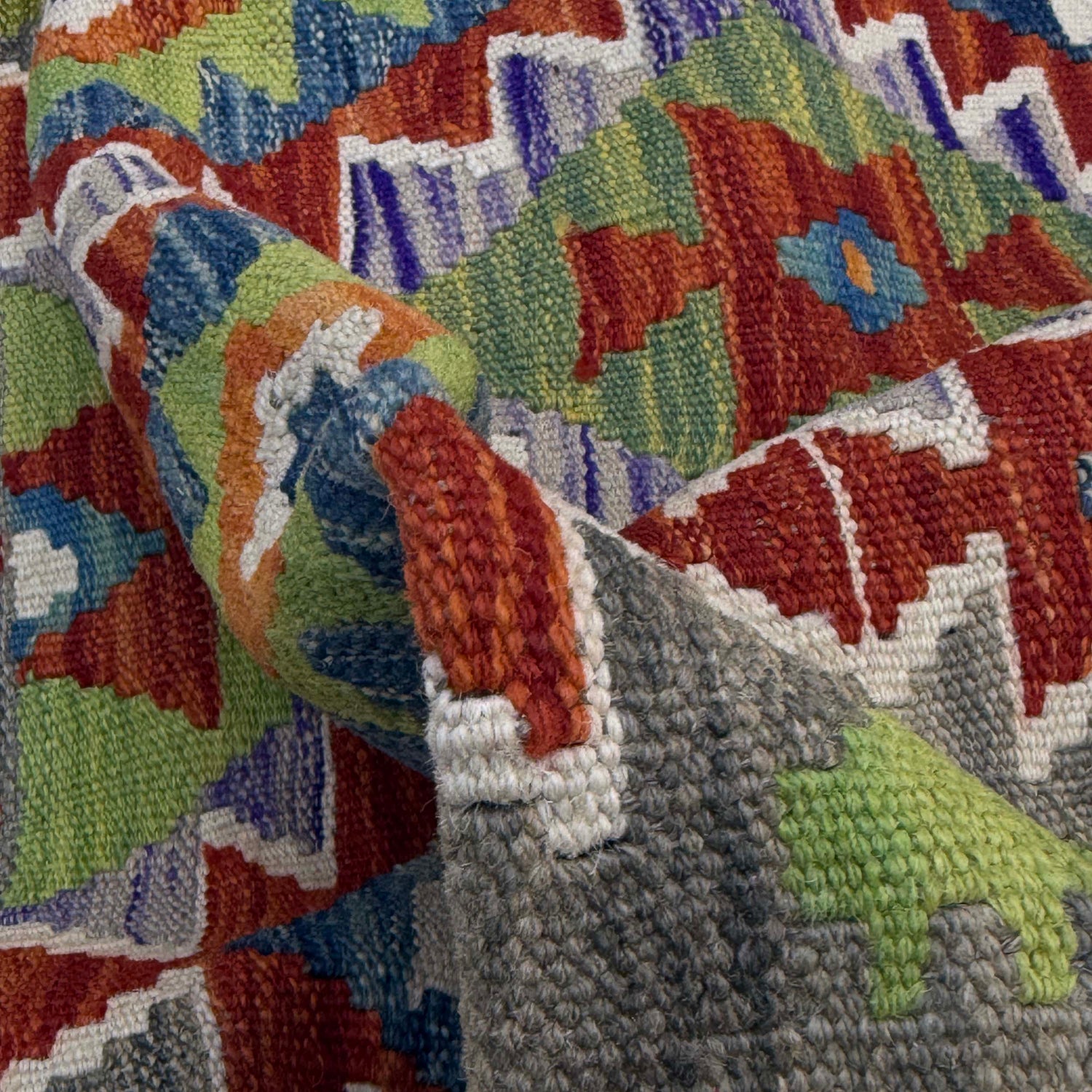 Hand Woven Wool Kelim 3' 5" x 4' 11" ft / 105 x 150 cm - No. G38900