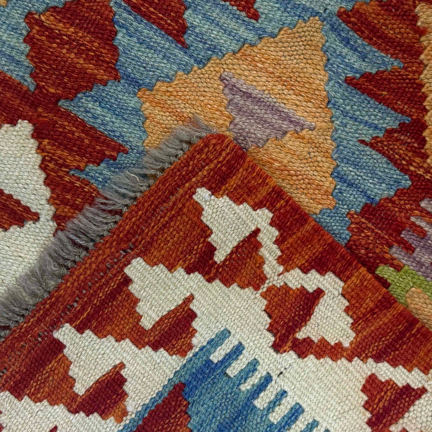 Handmade Turkish Design Wool Kilim 3' 5" x 5' 1" ft / 103 x 154 cm - No. G38902