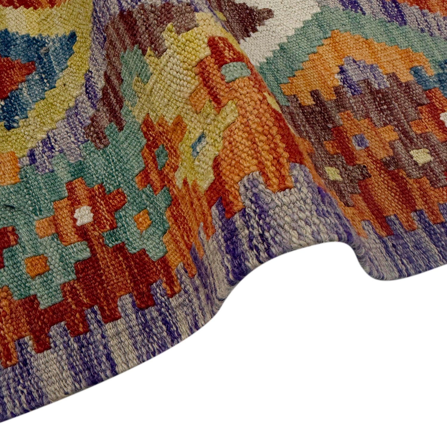 Handmade Turkish Design Wool Kilim 3' 3" x 4' 8" ft / 100 x 143 cm - No. G38913