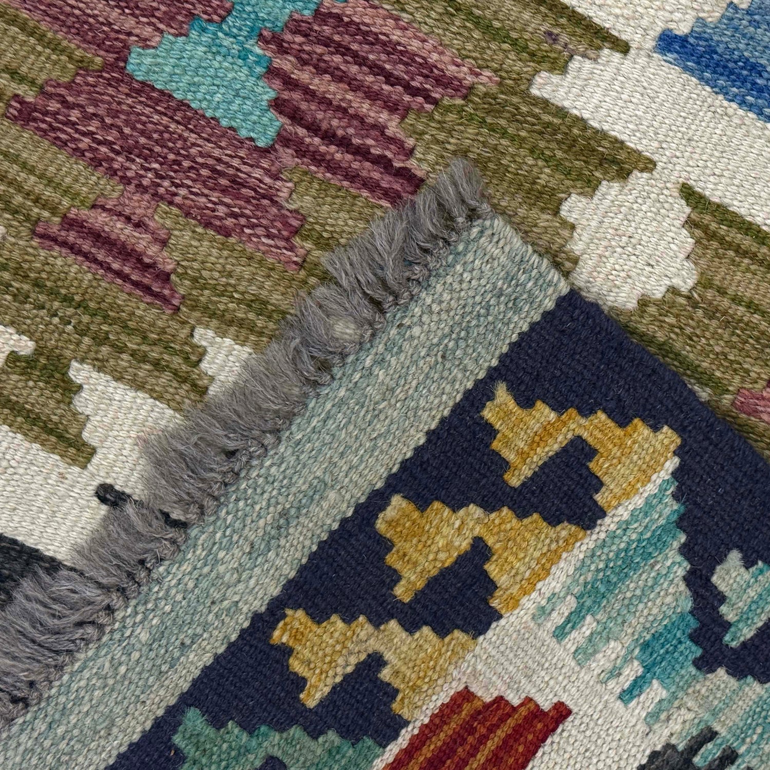Handmade Afghan Vegetable Kilim 3' 3" x 4' 10" ft / 100 x 147 cm - No. G38916