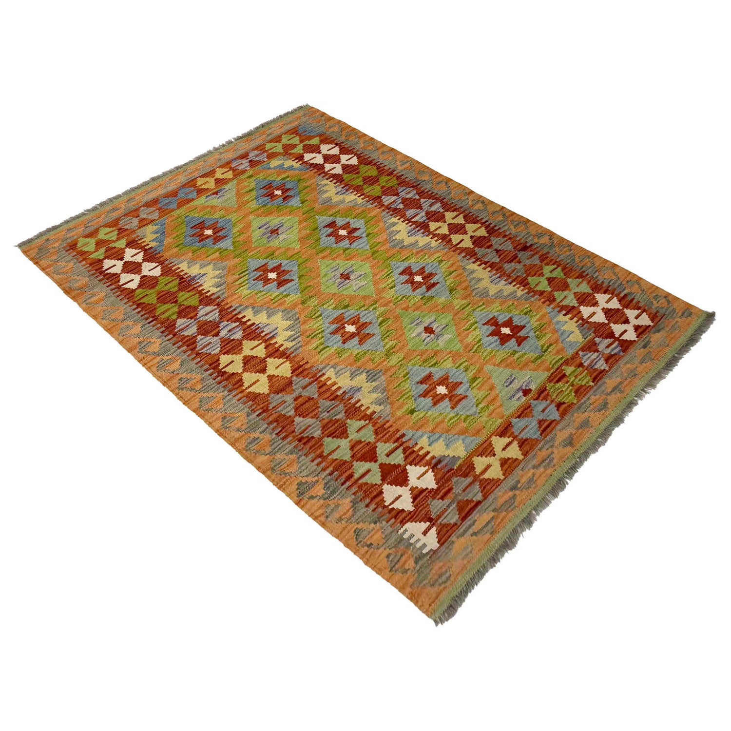 Handmade Vegetable Kilim 3' 6" x 5' 3" ft / 107 x 160 cm - No. G38922