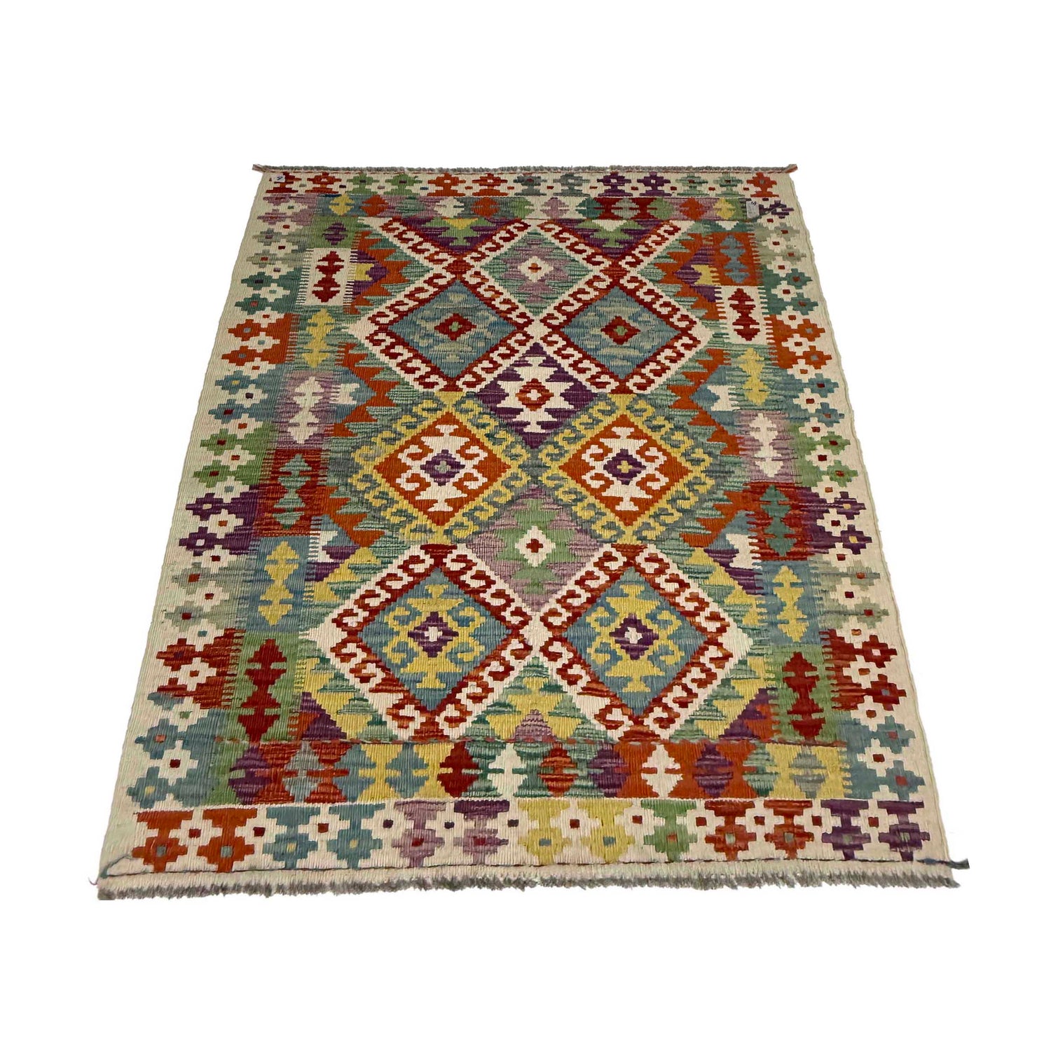 Handmade Vegetable Kelim 3' 5" x 5' 2" ft / 104 x 158 cm - No. G38923