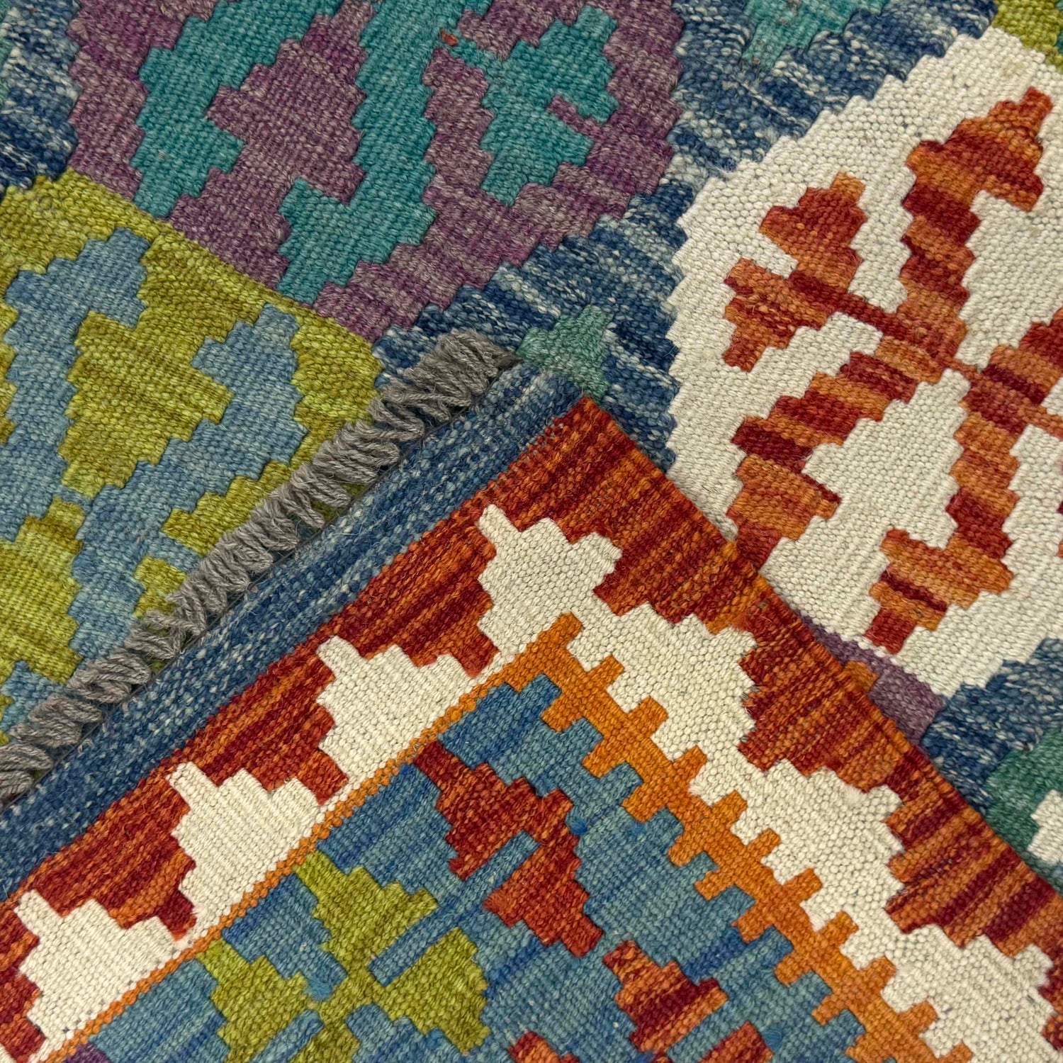 Hand Knotted Afghan Style Kilim 3' 6" x 5' 3" ft / 107 x 160 cm - No. G38925