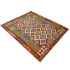 Multi Color ful Flat-Weave Wool Kilim 4' 11" x 6' 6" ft / 150 x 197 cm - No. G38928