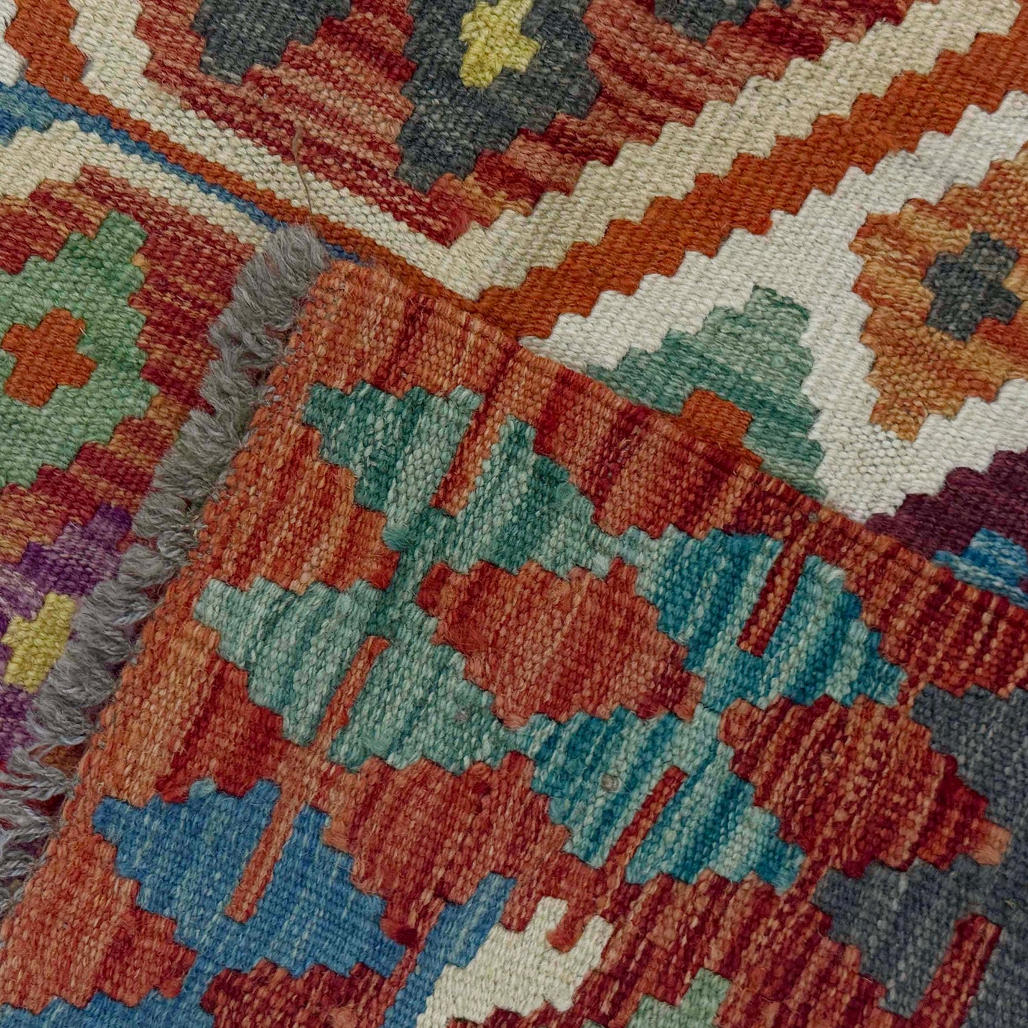 Handmade Afghan Vegetable Kilim 4' 11" x 6' 5" ft / 150 x 196 cm - No. G38929