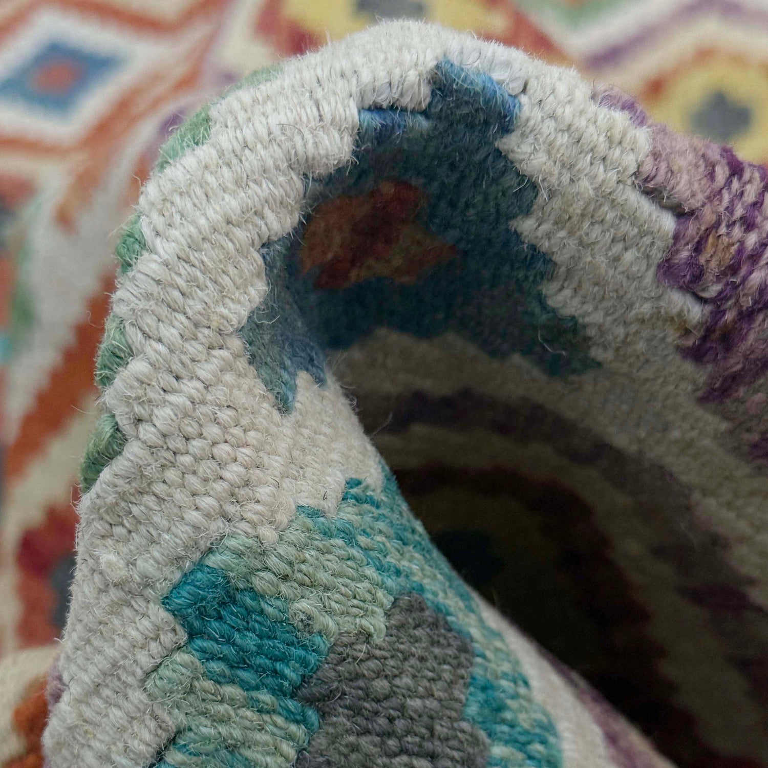 Handmade Afghan Vegetable Kilim 4' 11" x 6' 5" ft / 150 x 196 cm - No. G38929
