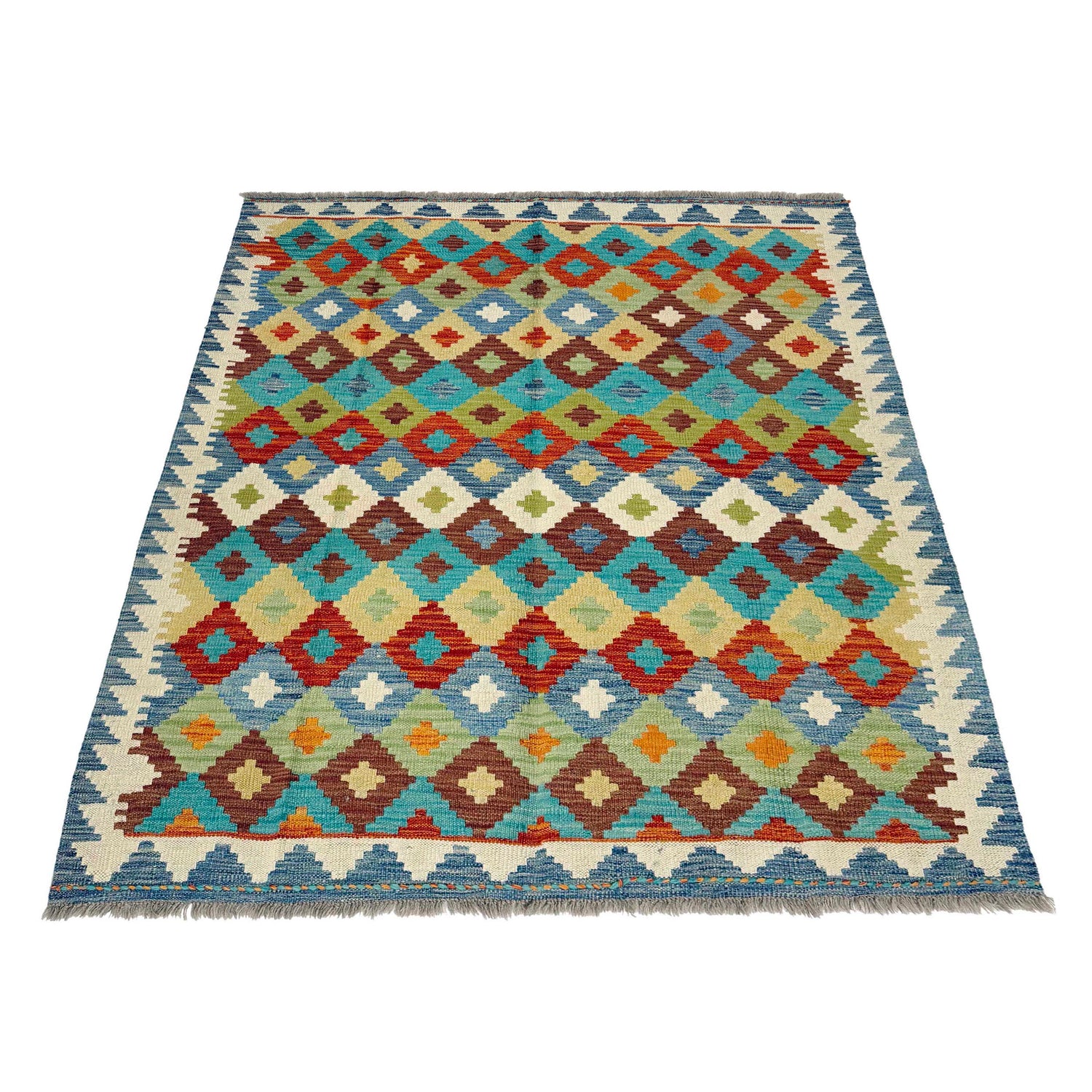 Handmade Vegetable Kilim 4' 11" x 6' 6" ft / 150 x 197 cm - No. G38930