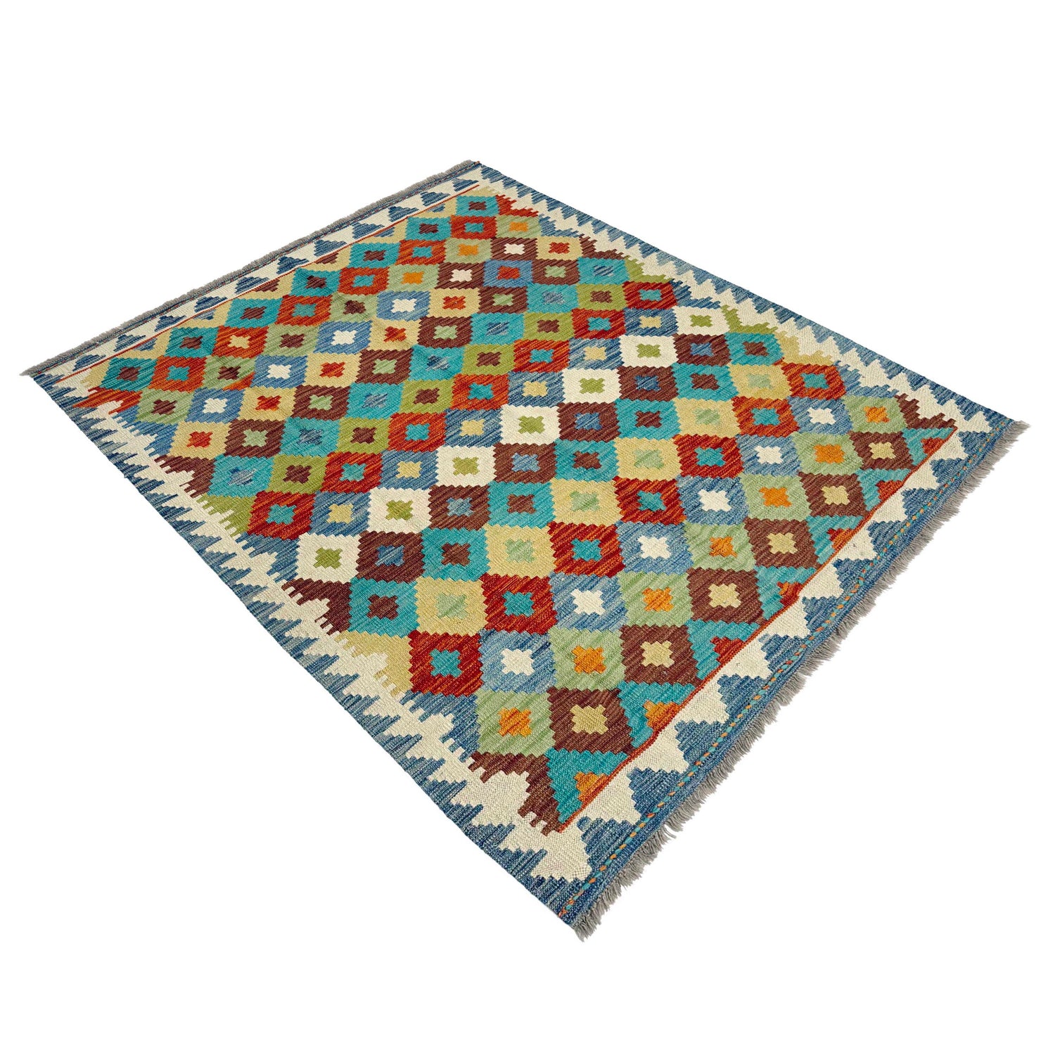 Handmade Vegetable Kilim 4' 11" x 6' 6" ft / 150 x 197 cm - No. G38930