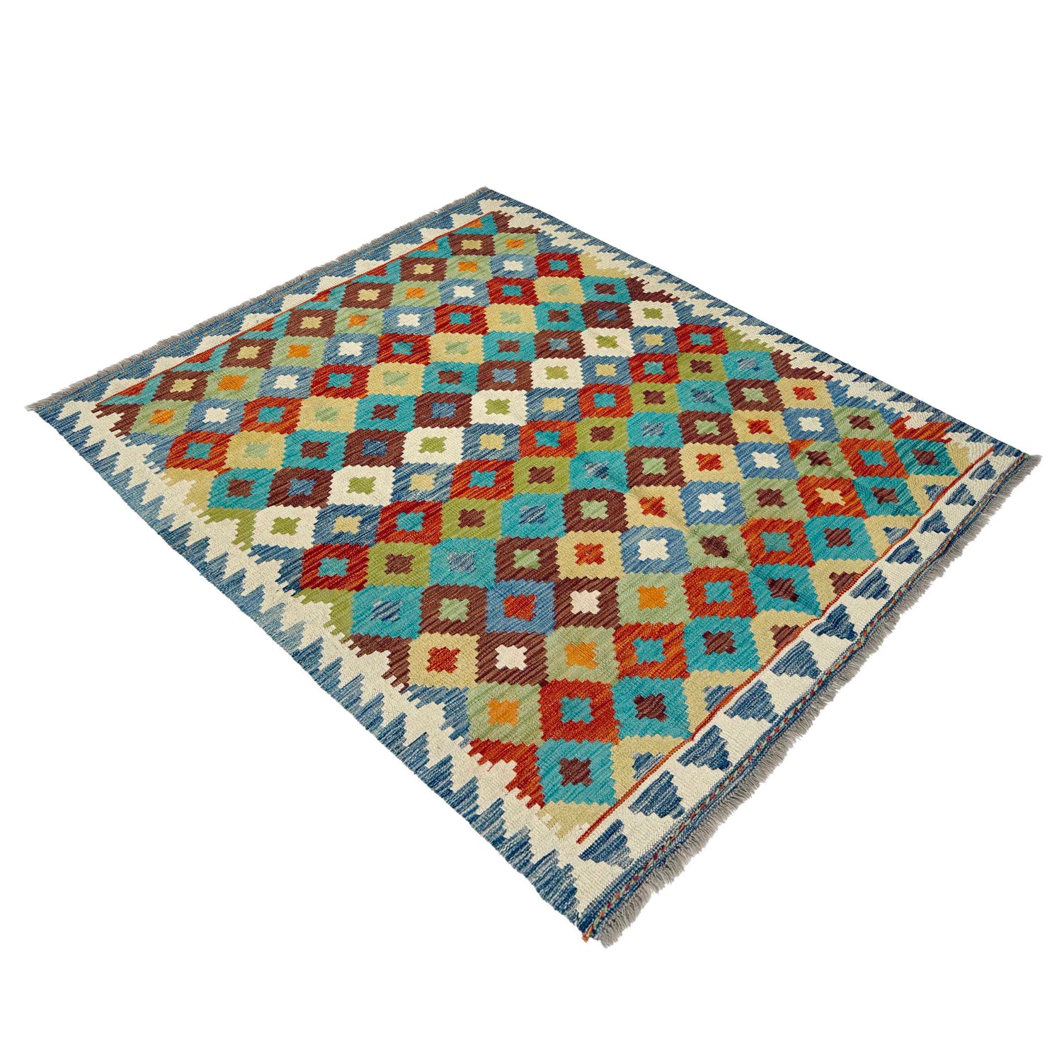 Handmade Vegetable Kilim 4' 11" x 6' 6" ft / 150 x 197 cm - No. G38930