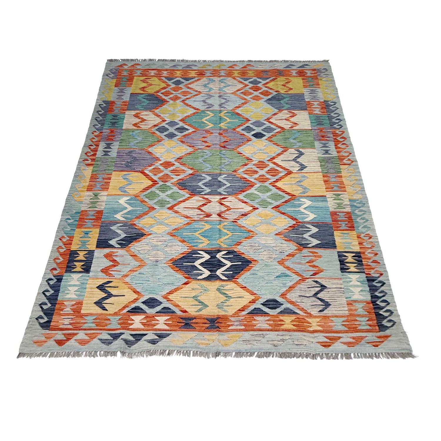 Hand Knotted Flatweave Kilim 5' 11" x 8' 2" ft / 180 x 248 cm - No. G38931