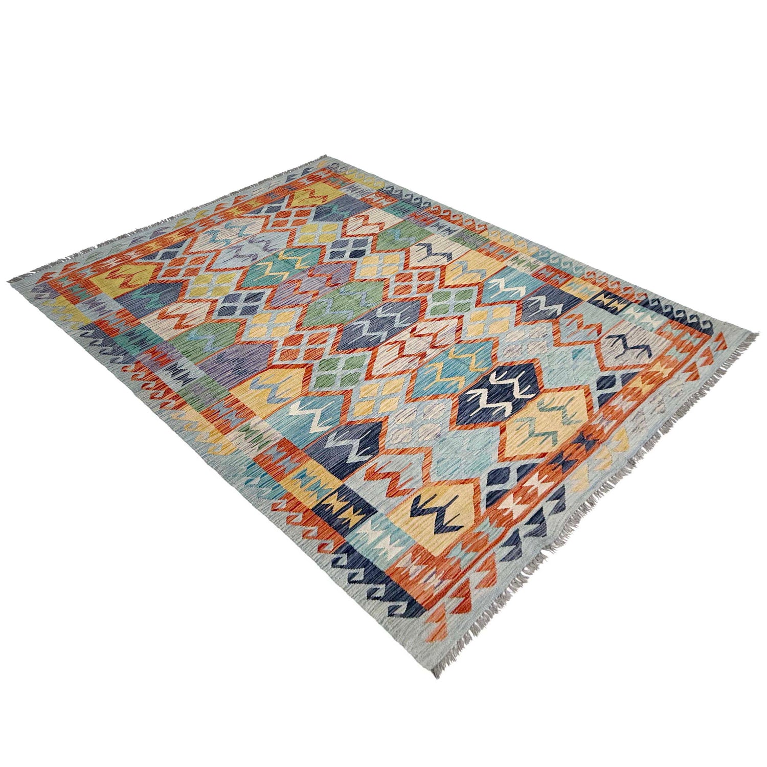 Hand Knotted Flatweave Kilim 5' 11" x 8' 2" ft / 180 x 248 cm - No. G38931