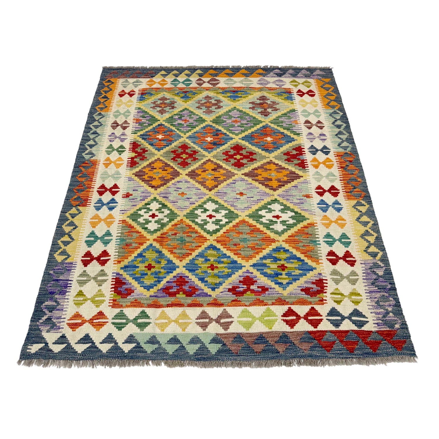 Handmade Vegetable Kelim 4' 10" x 6' 6" ft / 147 x 197 cm - No. G38933