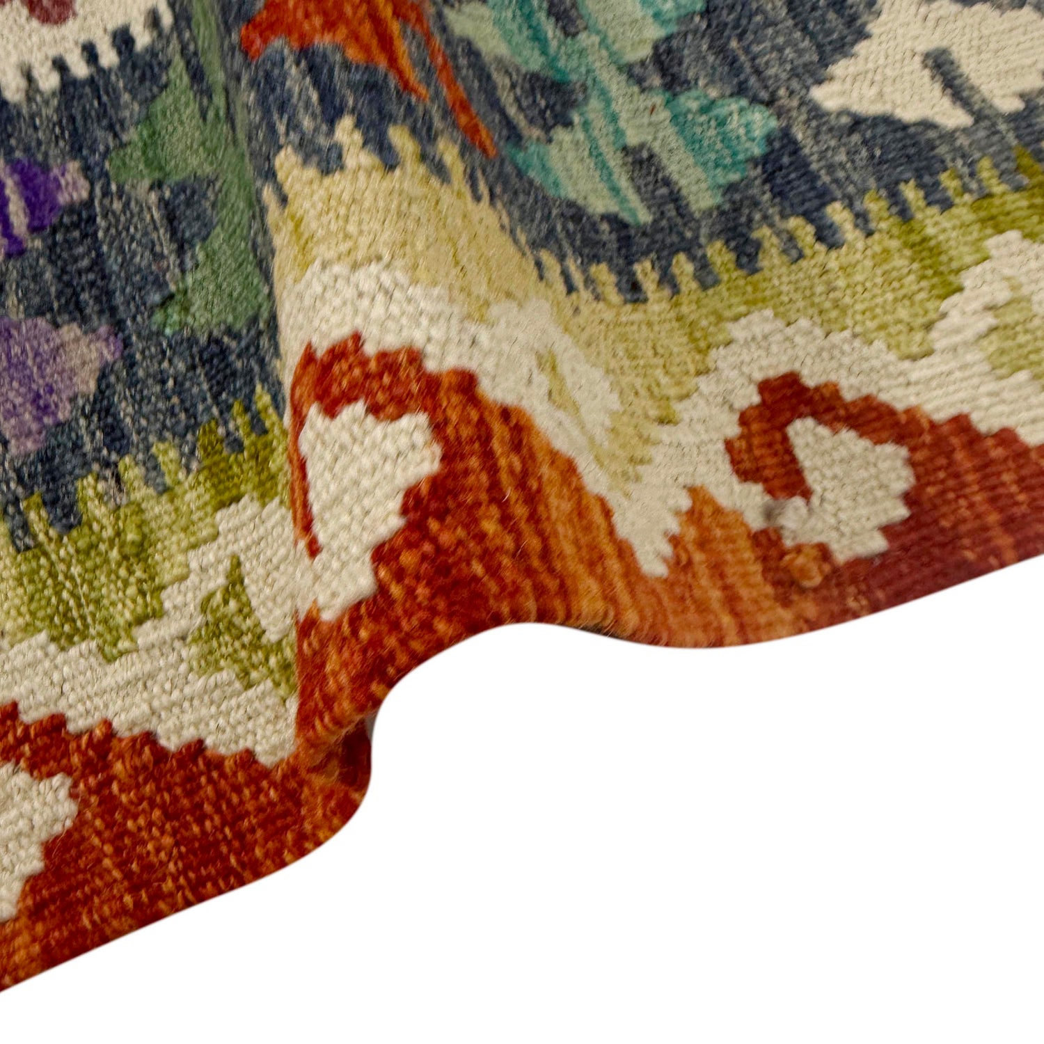 Hand Knotted Afghan Style Kilim 5' 1" x 6' 0" ft / 154 x 183 cm - No. G38934