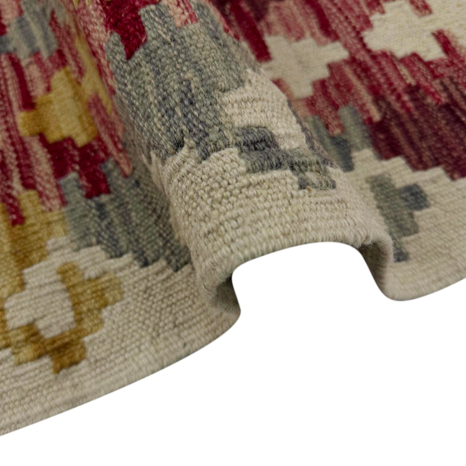 Hand Woven Wool Kelim 5' 0" x 6' 5" ft / 153 x 196 cm - No. G38935