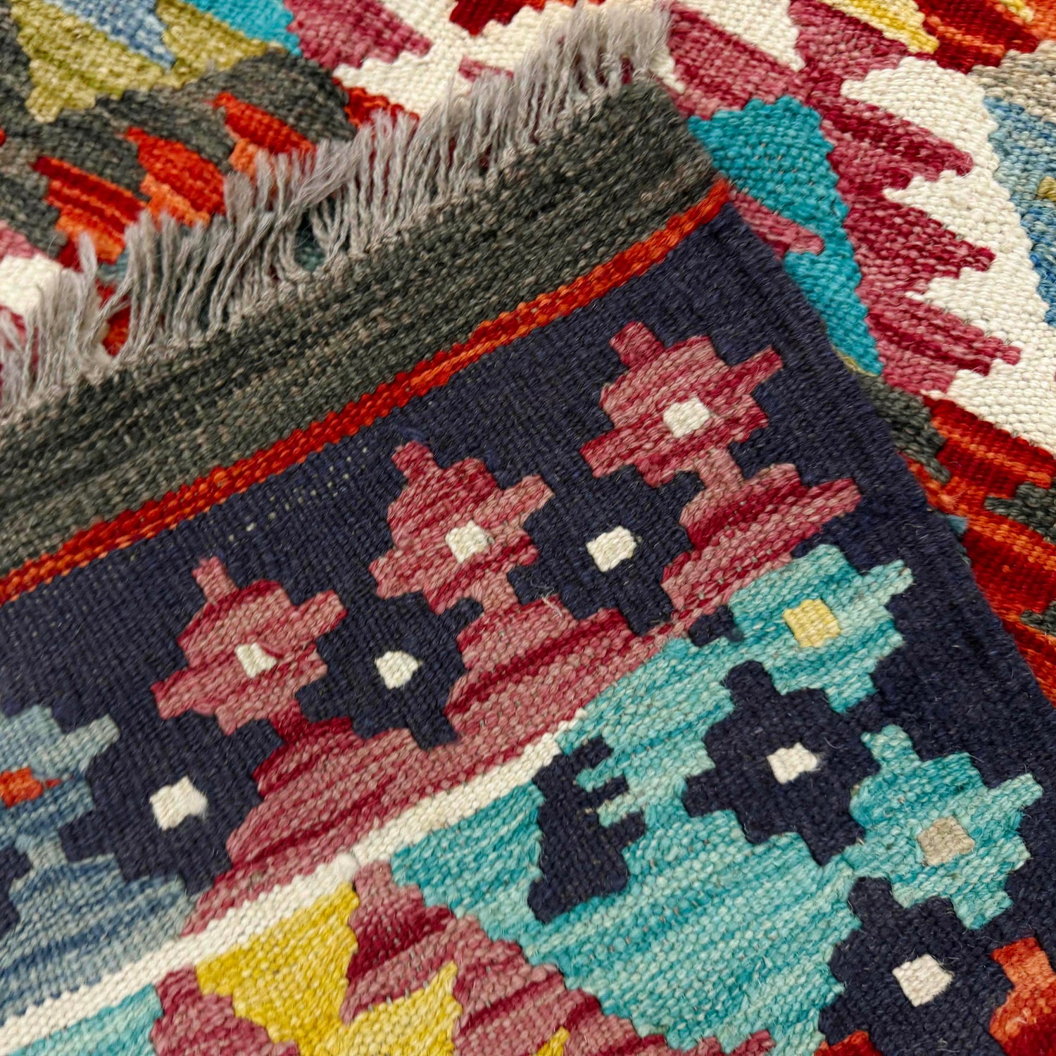 Hand Made Afghan Kilim 6' 0" x 8' 0" ft / 183 x 244 cm - No. G38936