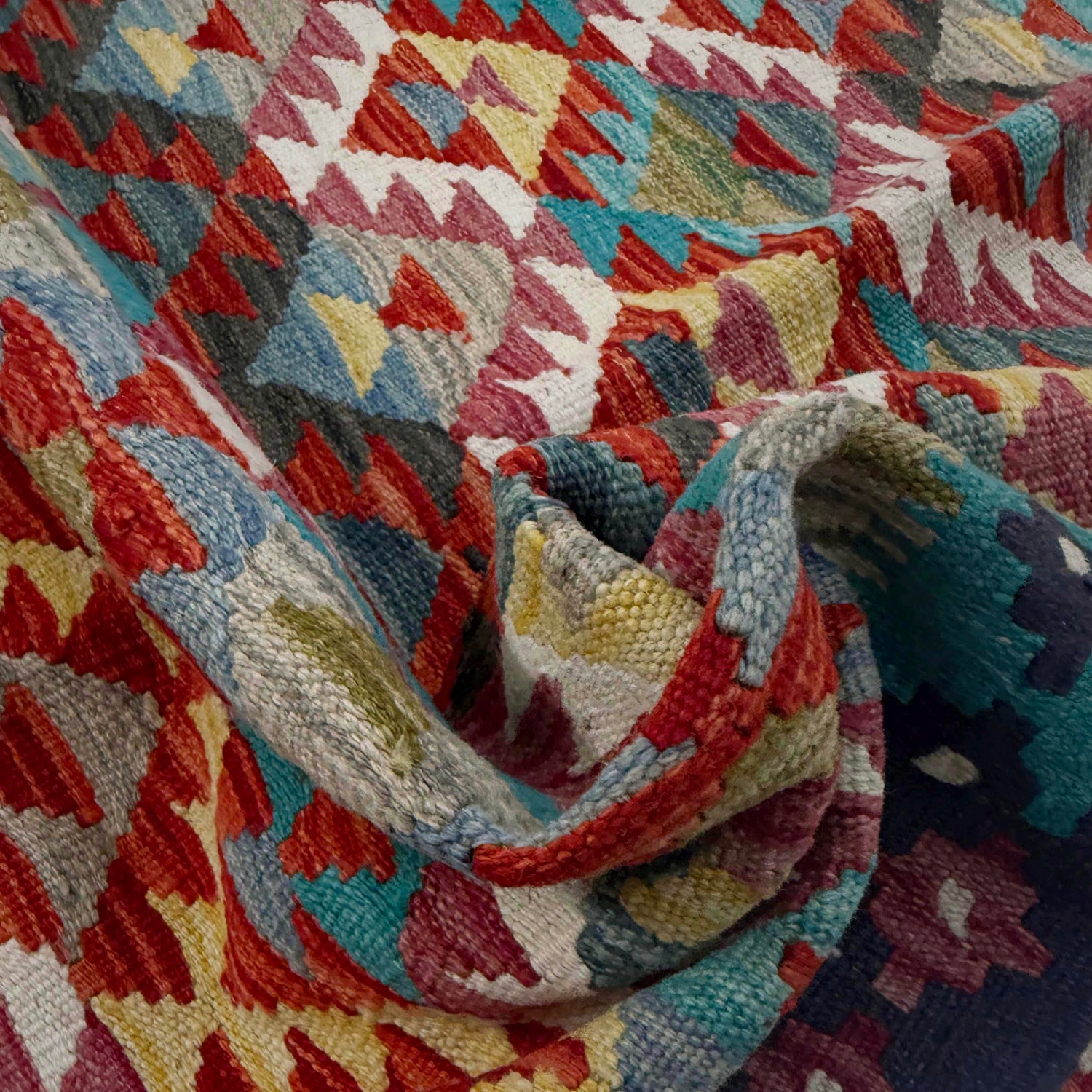 Hand Made Afghan Kilim 6' 0" x 8' 0" ft / 183 x 244 cm - No. G38936