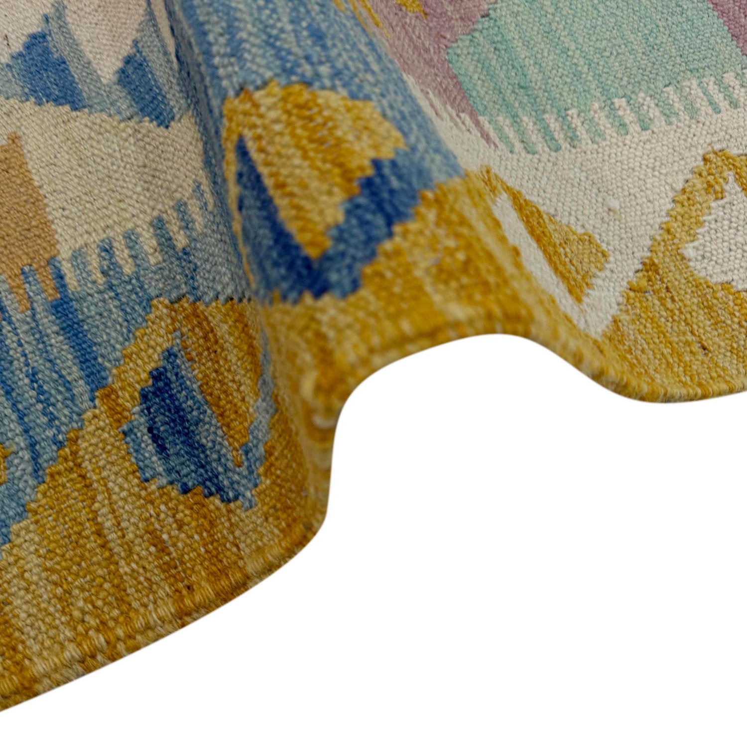 Hand Woven Wool Kelim 4' 2" x 5' 8" ft / 128 x 173 cm - No. G39088