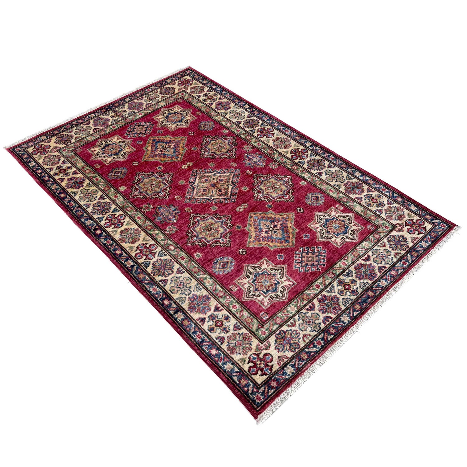 High-Quality Kazak Area Rug 3' 5" x 4' 10" ft / 104 x 148 cm - No. G39608