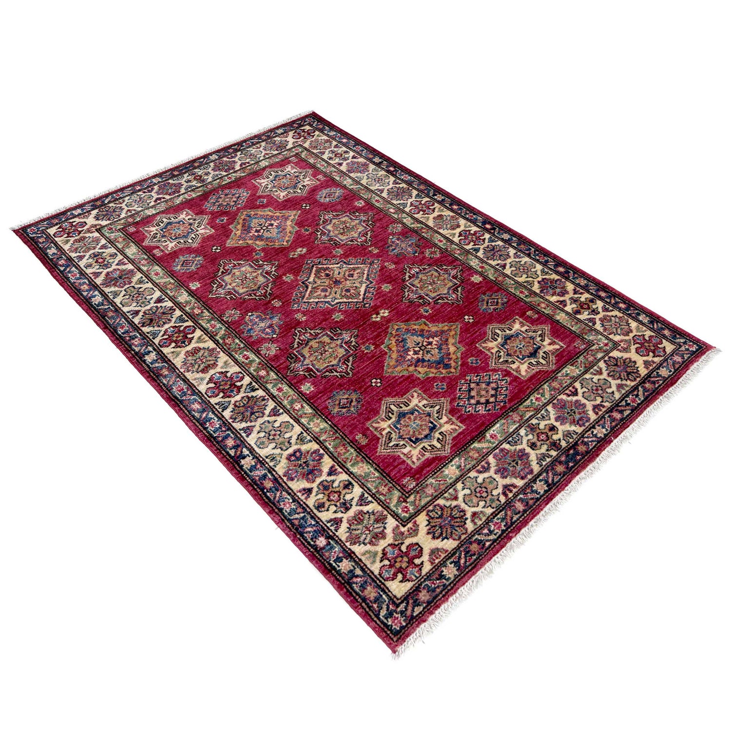High-Quality Kazak Area Rug 3' 5" x 4' 10" ft / 104 x 148 cm - No. G39608