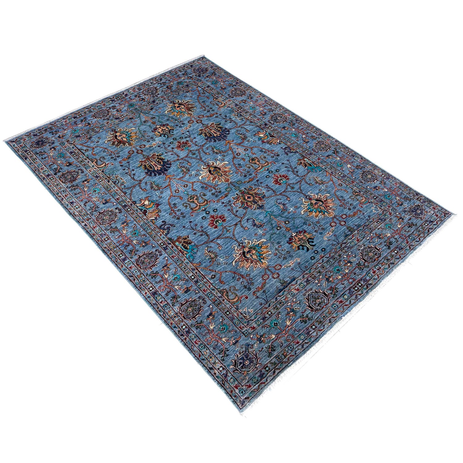 Blue Color Sultani Rug 5' 8" x 7' 9" ft / 173 x 237 cm - No. G39621