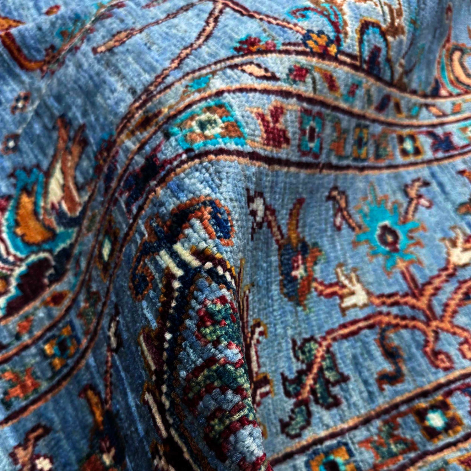 Blue Color Sultani Rug 5' 8" x 7' 9" ft / 173 x 237 cm - No. G39621