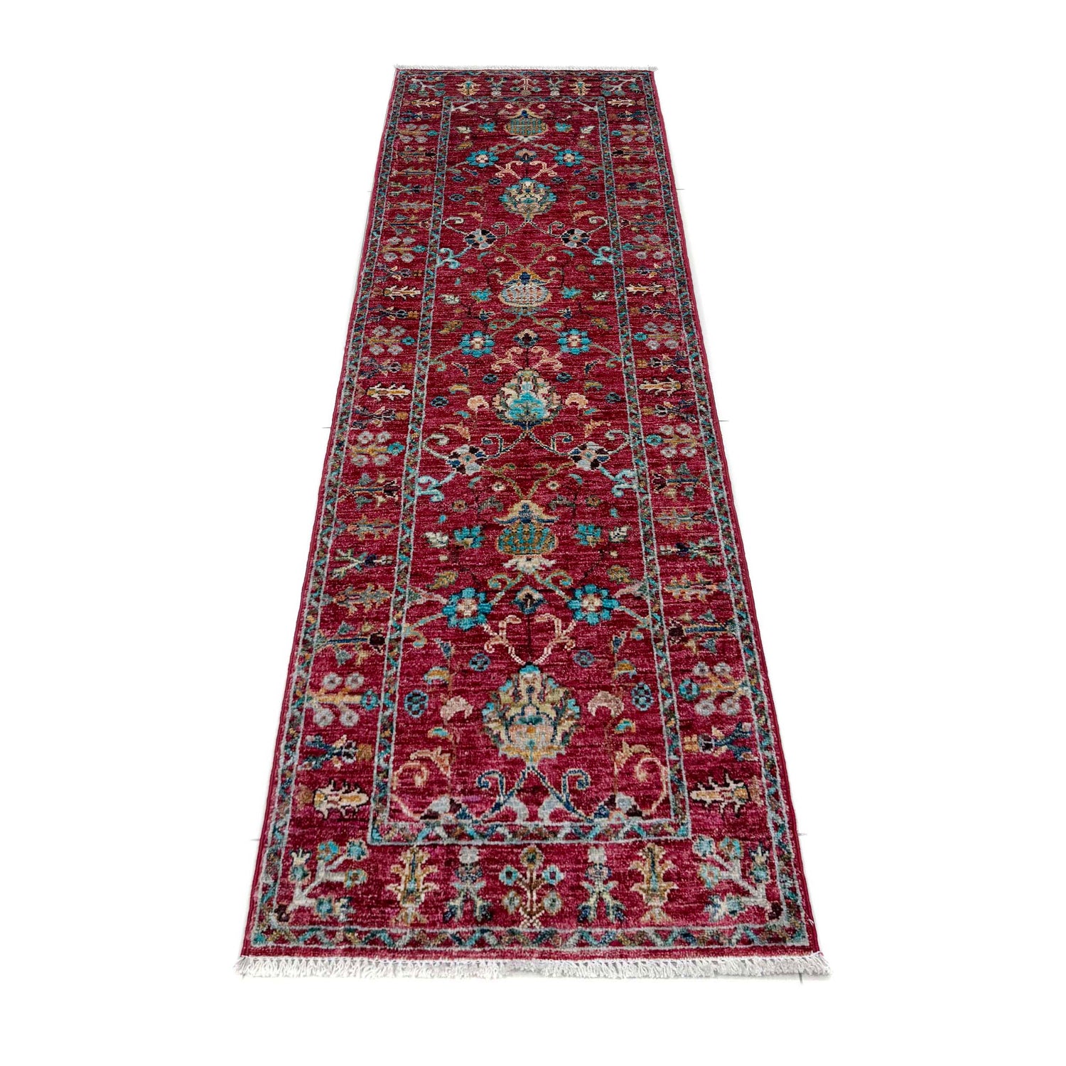 Red Color Sultani Rug Runner 2' 0" x 5' 10" ft / 61 x 178 cm - No. G39625