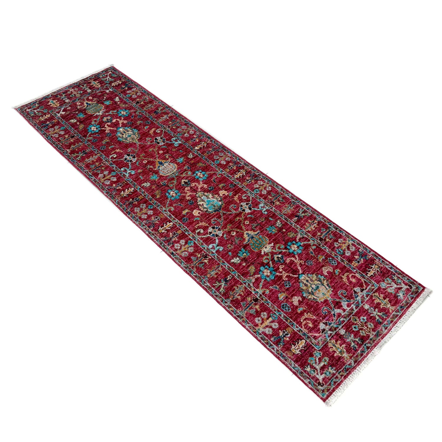 Red Color Sultani Rug Runner 2' 0" x 5' 10" ft / 61 x 178 cm - No. G39625