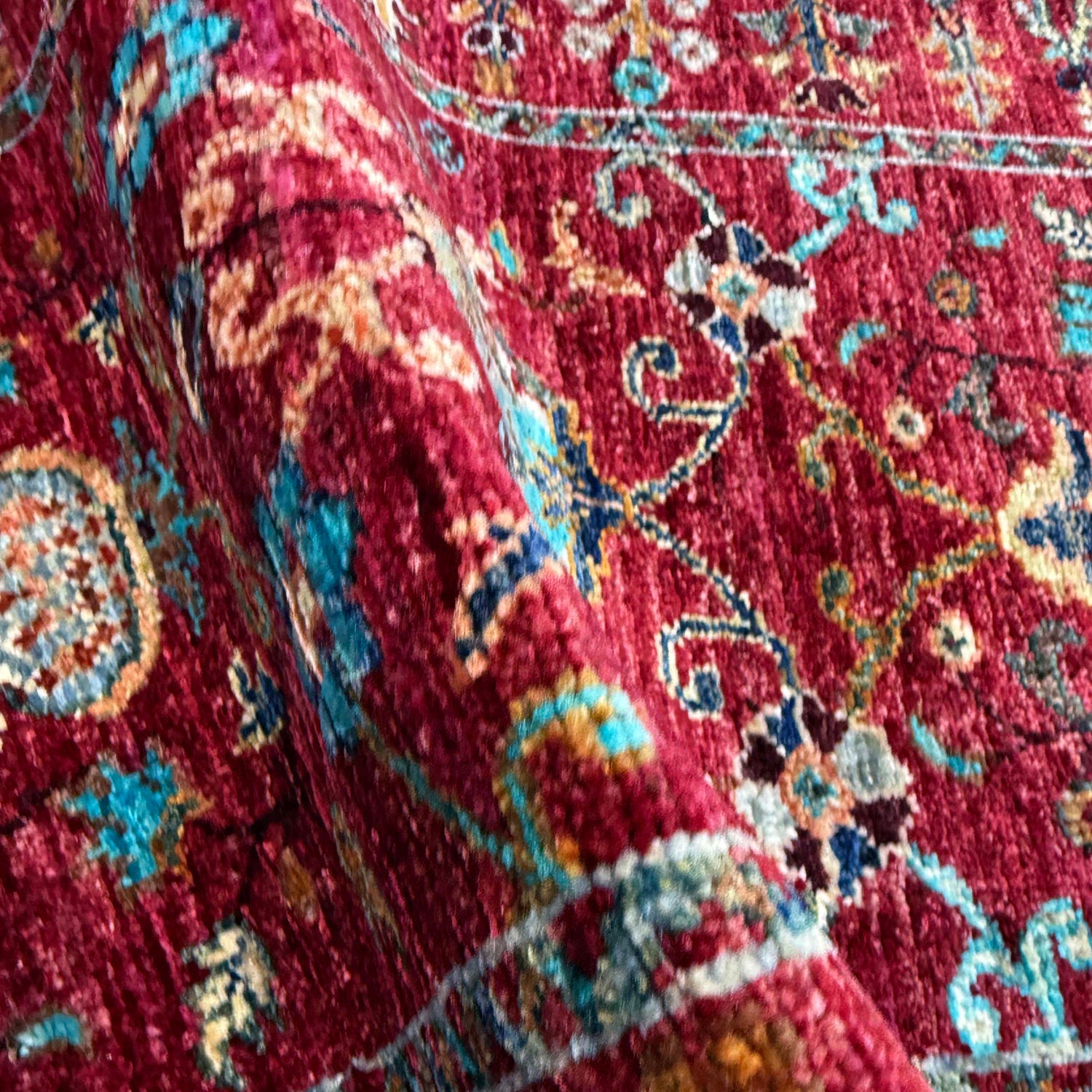 Red Color Sultani Rug Runner 2' 0" x 5' 10" ft / 61 x 178 cm - No. G39625