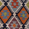 Colorful Flat-Weave Wool Kilim 3' 5" x 5' 7" ft / 103 x 171 cm - No. P26342