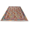 Colorful Flat-Weave Wool Kilim 6' 8" x 9' 10" ft / 203 x 300 cm - No. P26381