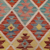 Hand Knotted Afghan Style Kilim 3' 4" x 4' 9" ft / 102 x 145 cm - No. P26395A