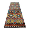 Hand Knotted Afghan Style Kilim Runner 2' 9" x 9' 5" ft / 85 x288 cm - No. P26421