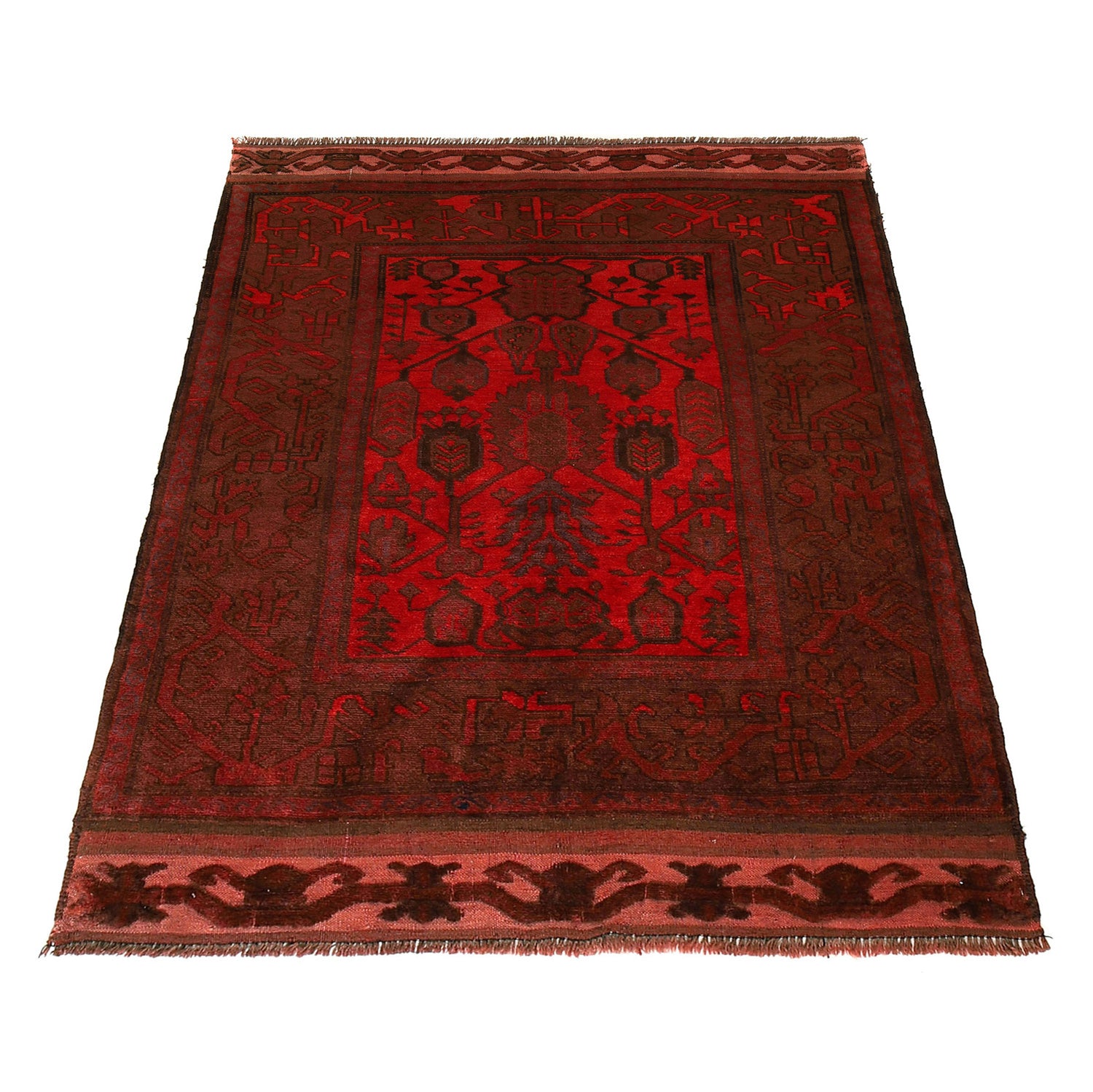 Overdyed Wool Carpet 3' 10" x 5' 3" ft / 117 x 159 cm - No. P26499