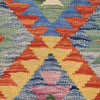 Colorful Flat-Weave Wool Kilim Runner 2' 5" x 6' 8" ft / 74 x203 cm - No. P26512