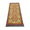 Colorful Flat-Weave Wool Kilim Runner 2' 5" x 6' 5" ft / 74 x196 cm - No. P26518