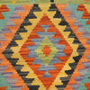 Colorful Flat-Weave Wool Kilim Runner 2' 5" x 6' 5" ft / 74 x196 cm - No. P26518