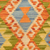 Colorful Flat-Weave Wool Kilim Runner 2' 4" x 6' 10" ft / 71 x209 cm - No. P26520