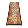 Colorful Flat-Weave Wool Kilim Runner 2' 4" x 6' 7" ft / 71 x200 cm - No. P26526