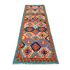 Hand Knotted Afghan Style Kilim Runner 2' 8" x 9' 9" ft / 81 x296 cm - No. P26609