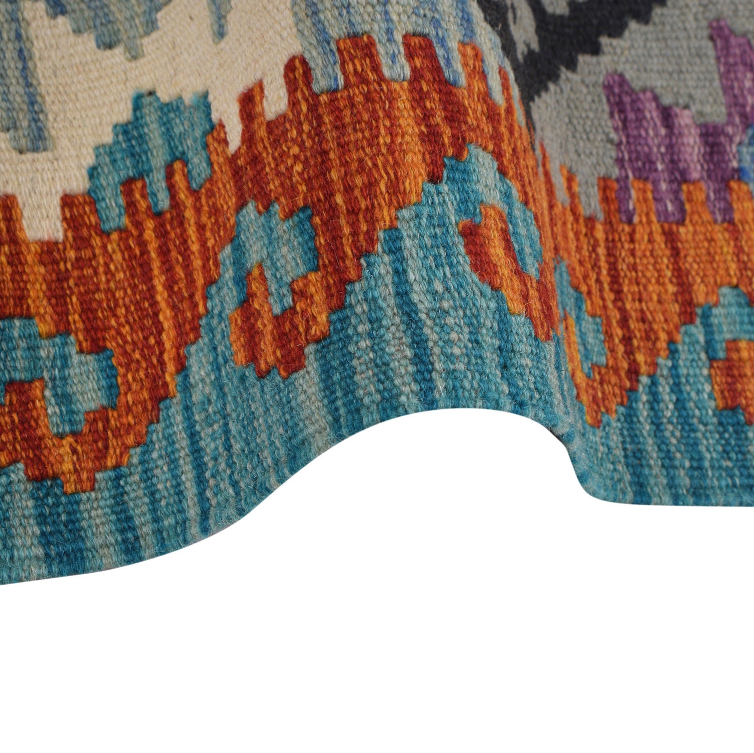 Hand Knotted Afghan Style Kilim Runner 2' 8" x 9' 9" ft / 81 x296 cm - No. P26606