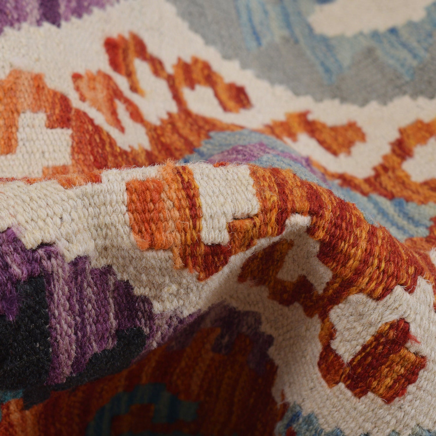 Hand Knotted Afghan Style Kilim Runner 2' 8" x 9' 9" ft / 81 x296 cm - No. P26606