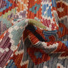 Colorful Flat-Weave Wool Kilim 5' 9" x 8' 5" ft / 176 x 257 cm - No. P26788