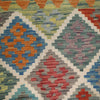 Colorful Flat-Weave Wool Kilim 3' 5" x 4' 11" ft / 103 x 150 cm - No. P26807