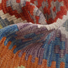 Colorful Flat-Weave Wool Kilim 3' 5" x 4' 11" ft / 103 x 150 cm - No. P26807