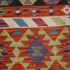 Colorful Flat-Weave Wool Kilim 3' 5" x 4' 11" ft / 103 x 149 cm - No. P26808