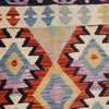 Colorful Flat-Weave Wool Kilim 3' 5" x 4' 9" ft / 105 x 146 cm - No. P26922